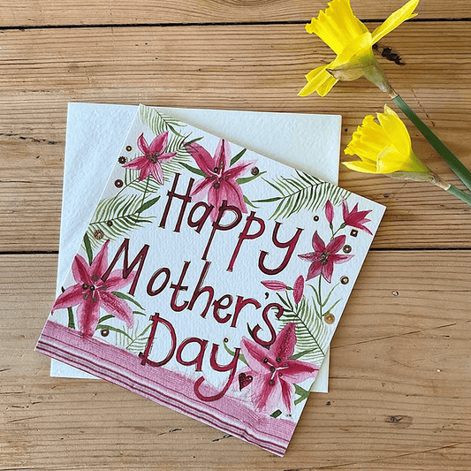 Alex Clark Mothers Day Lilies Floral Card - Cotswold Jewellery