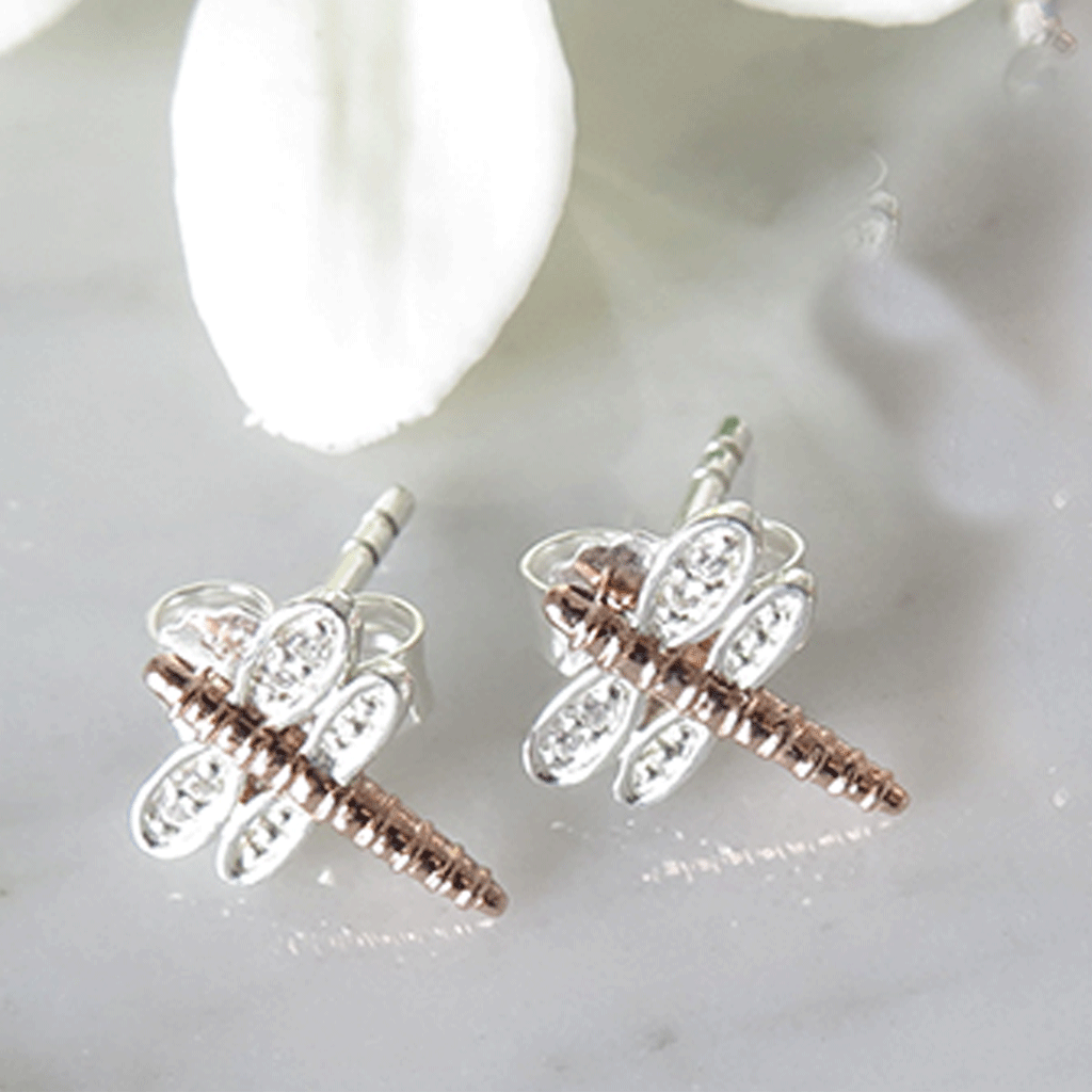 Dragonfly Stud Earrings - Cotswold Jewellery