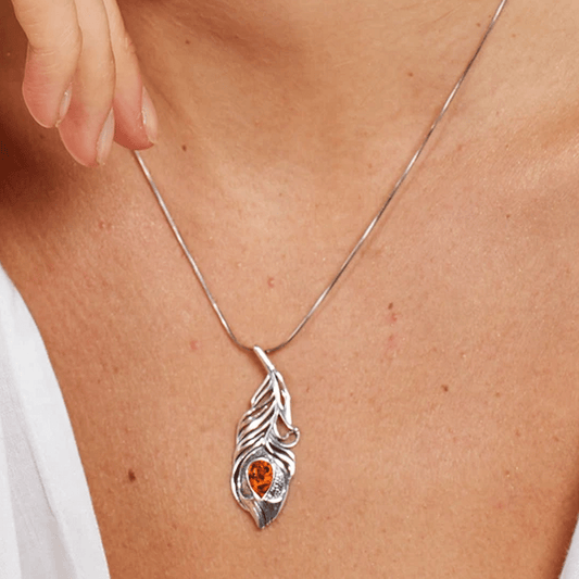 Peacock Feather Necklace - Cotswold Jewellery