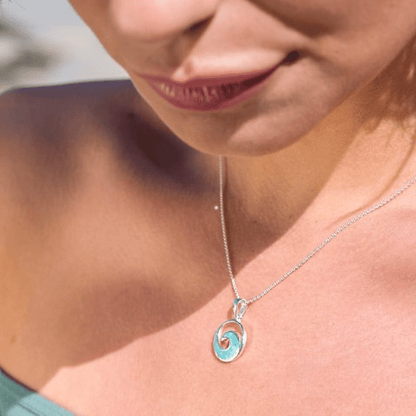 Turquoise Wave Sterling Silver Necklace - Cotswold Jewellery